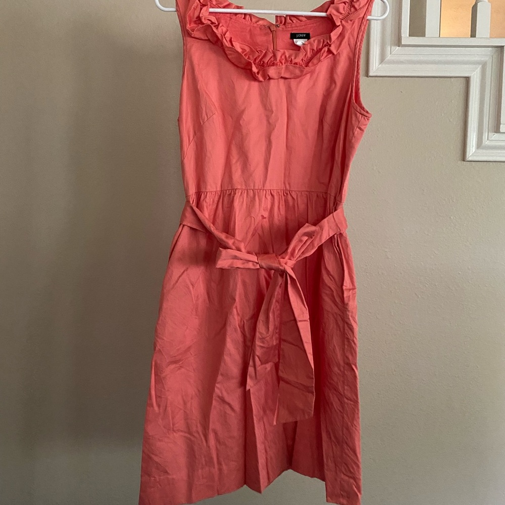 J. Crew Ruffle collar belted dress